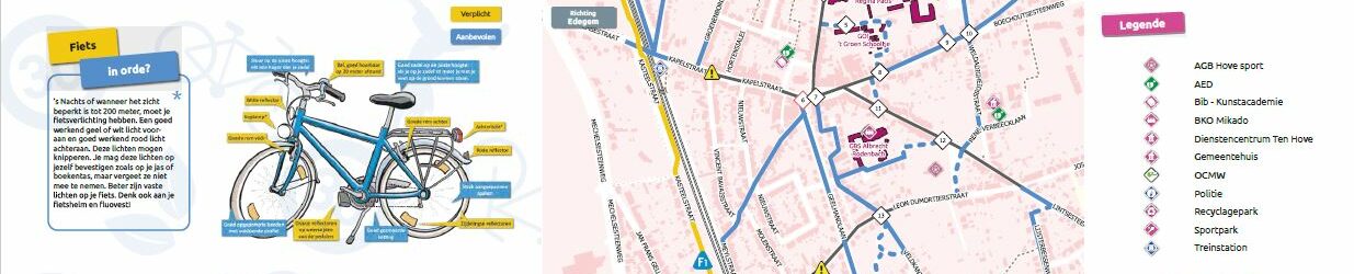 Fietsroutekaart voor de scholen in de gemeente Hove