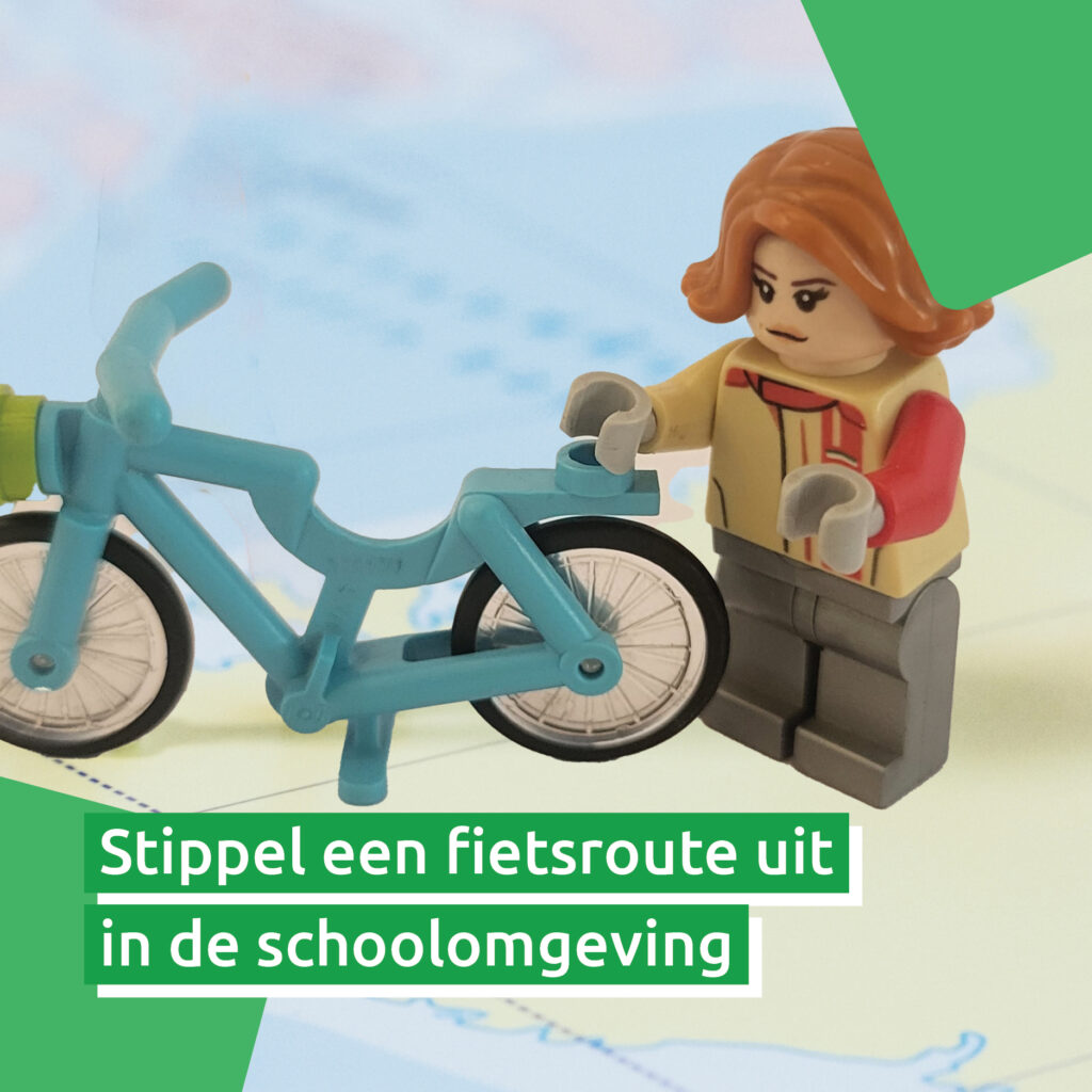 een fietsroute in de schoolomgeving